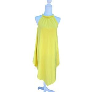 Rachel Roy Yellow Rope Asymmetrical Halter Handkerchief Braided Neck SMALL NEW